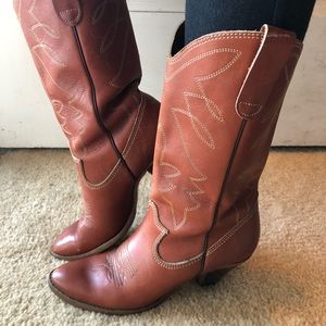 Red Leather Vintage Cowboy Boot